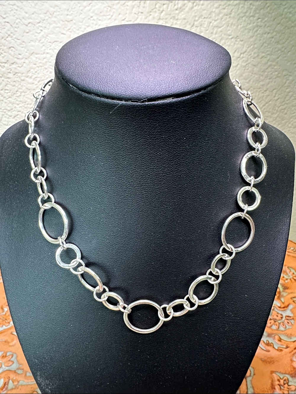 Silver Open Circle Link Necklace - Women Jewelry